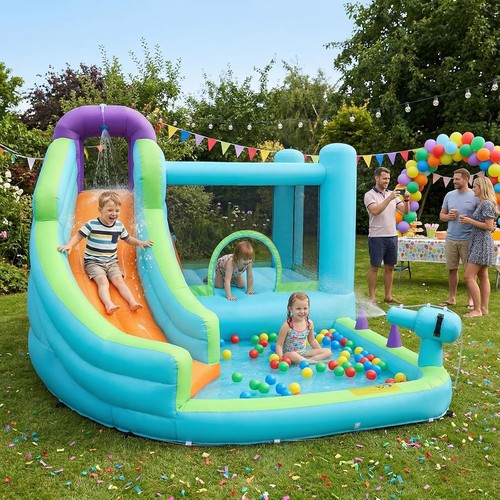 Bouncy castle with - bouncy, pool