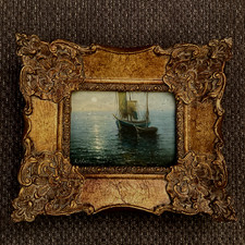 Framed fishing boats on sea