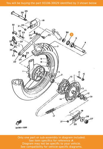 Yamaha oil seal 93106 30029 - oil, seal,