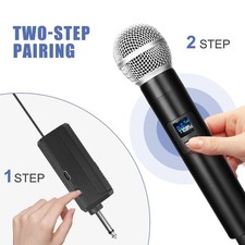 2.4G UHF Wireless Rechargeable Microphone Set | Dual Channel Handheld Mic