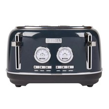 Haden Jersey Retro Wide Slot 4 Slice Toaster, Dual Control & Adjustable Browning