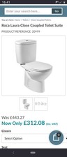 Roca Laura Close Coupled Toilet Suite. Ex Display And Never Used After Purchase