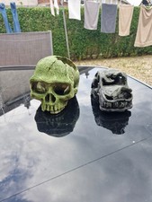 fish tank ornaments fully cleaned large skull and car  both in good condition 