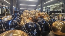 Gold Mirror Ball, 1m, Decorative Inflatable, Indoor or Outdoor Use. Ex-Hire