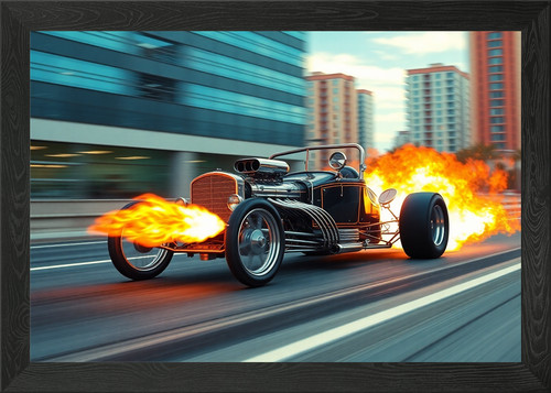 Dragster launching fire from - dragster,