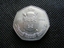 1988 Irish 50p Dublin Millennium Fifty Pence Coin Ireland Commemorative