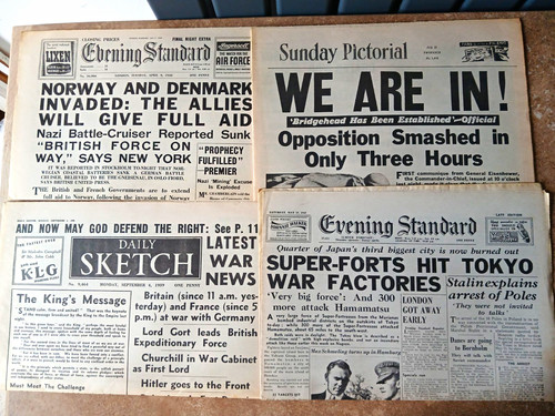 Vintage wwii newspapers - 4, x