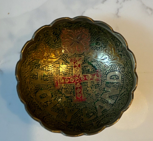 Arts crafts brass dish - crafts,