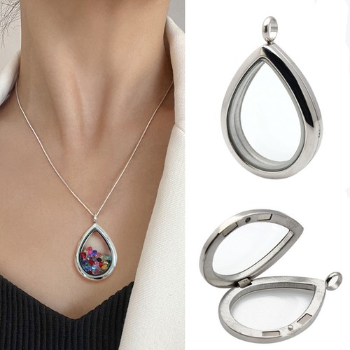 Memory glass locket pendant - locket,