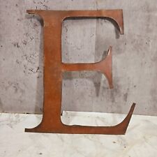Reclaimed Copper Shop Pub Metal Letter ‘E’ Patinated Worn Rusty Colour, Gothic