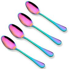 4pcs Teaspoon Rainbow Coffee Spoons Dessert Stainless Steel Tea Spoon Set