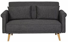 Habitat Evie 2 Seater Fabric Sofa in a Box - Charcoal| Compact Living Room Couch
