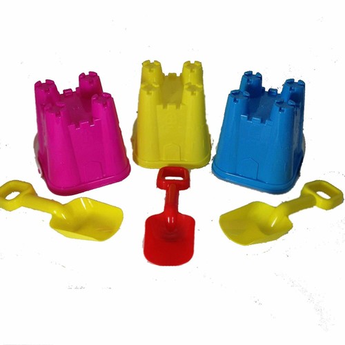 Castle shaped bucket and spade - shaped,