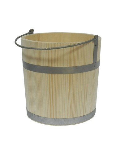 Handmade pine wood bucket - wood, 10l