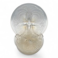 Lalique Crystal Coquilles Round Plates 8in 6pc Set