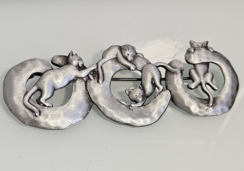 Jonette vintage pewter cat - jonette,