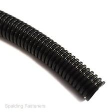 Black Plastic Corrugated Conduit - Solid or Split (Sold per Metre)