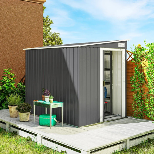 7x5ft galvanised metal garden - galvanised,