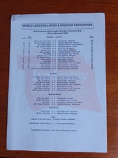 (10% OFF) "WLBSA" LADIES EMBASSY WORLD SNOOKER C'SHIP 2000...FINAL  AT CRUCIBLE 