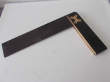 Antique Brass, Rosewood & Steel,  14" Try/Set Square Woodworking Carpentry Tool