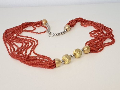 Boho multi strand red coral - boho,