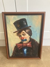 Sad Clown Oil Painting circus clown original canvas 
