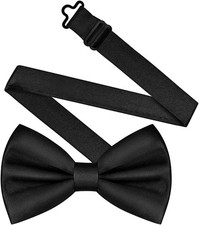 Kids Black Satin Bow Tie