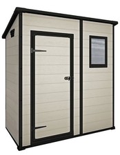  KETER Manor Outdoor Pent Single Door Garden Storage Shed 6 X 6ft  Beige Brown 