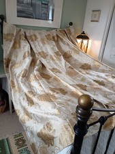 HUGE CURTAINS - WARM, BEAUTIFUL - GOLD FLOWERS - STRIKING  ~Fleur~