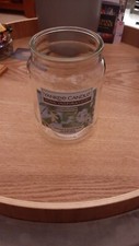 Empty Yankee candle jar with
