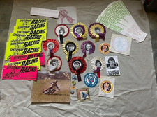 SPEEDWAY 1960's ? Job lot vintage Club Badge car window stickers Riders Rosettes