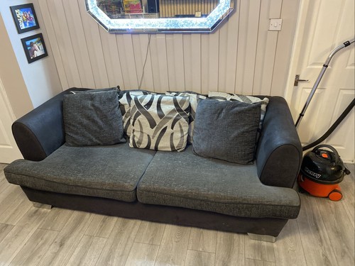Black fabric sofa seater - black, +