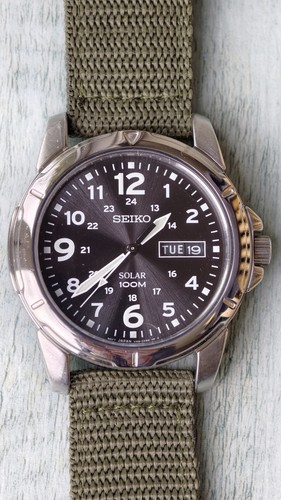 Seiko v158 0ad0 mens military - mens,
