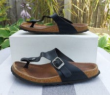 Autenti By Penta Made In Spain Leather Toe Post Thong Sandals Size 6/39