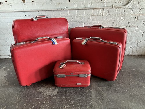 Vintage red suitcase american - red,