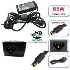 GENIUNE LENOVO LAPTOP CHARGERS 20V-3.25A,  65W ROUND PIN WITH POWER LEAD