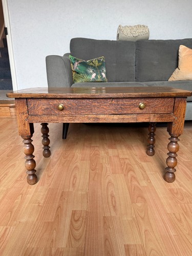 Antique low solid wood - solid, table