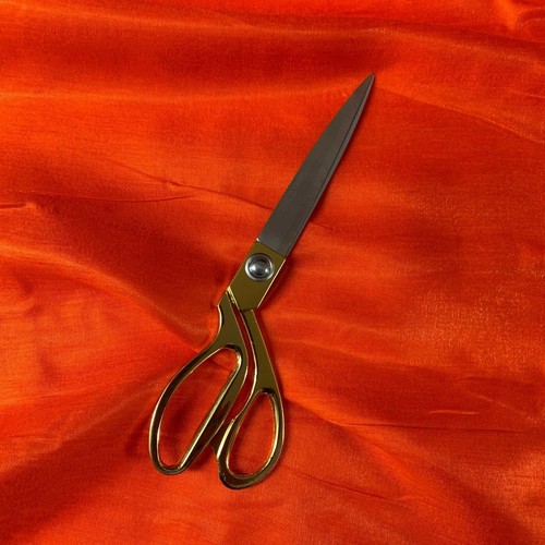 Orange faux raw silk fabric - raw,