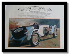1928 Mercedes Benz SSK supercharged framed print published by Aral free p&p UK