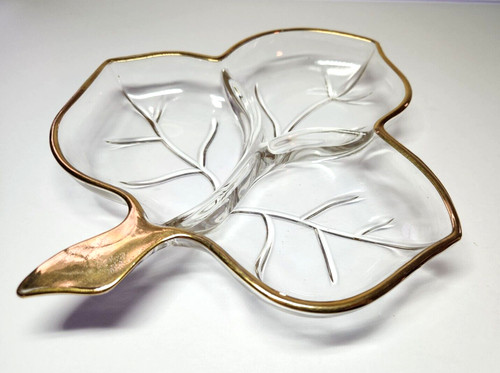 Clear glass leaf candy - glass,