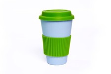 5  x Blue/ Green Eco Friendly Recycled Coffee Travel Mugs Gift Clearance Bargain