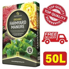 ORGANIC FARMYARD MANURE GROWMOOR HORSE ENRICHED Compost NUTRIENTS 50L NEW