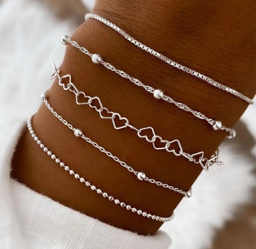 Piece hearts bracelet set - 5,