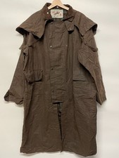 Long Riding Coat Mens XXL Green Waxed Duster Trench Jacket Shoulder Cape Country