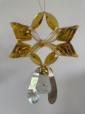 Vintage Christmas Decorations Retro Foil 1980s small lantern Gold and Silver