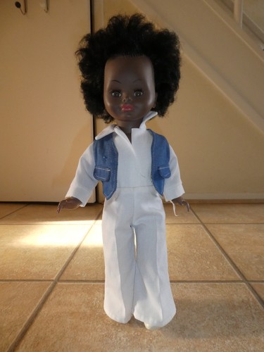 Vintage french black - black, doll
