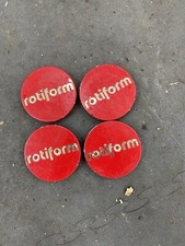 X4 Rotiform Gloss Red & ChromeWheel Center Hub Cap 2.36" Snap In 1003-40RC B