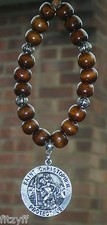 St Christopher Saint Charm & In Car Wood Wooden Beads Άγιος Χριστόφορος Catholic