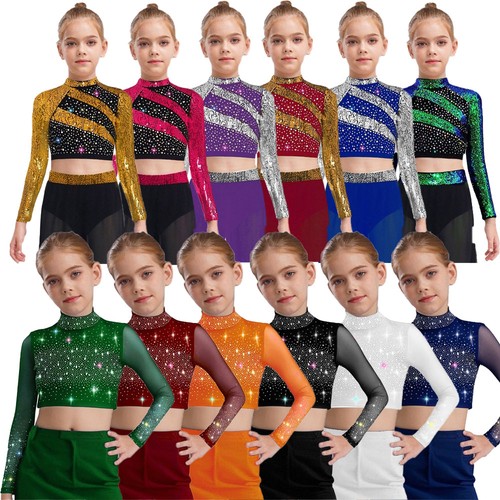 Kids girls sparkly sequin - sequin, crop