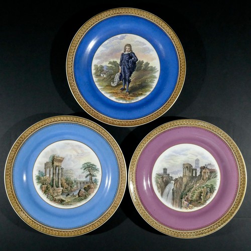 Prattware plates blue - plates,